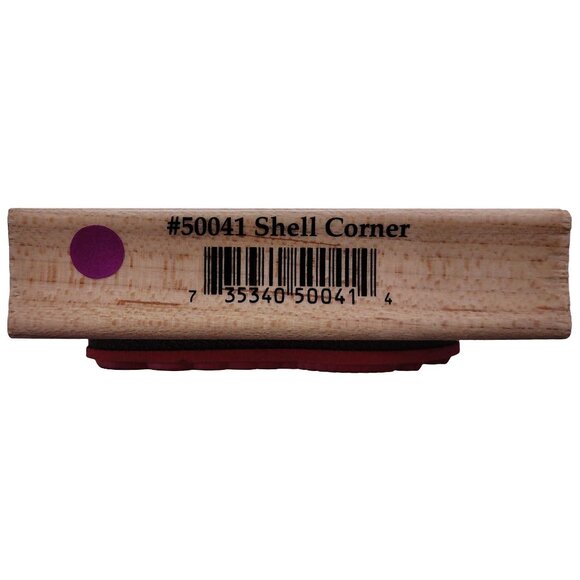 Decorative Shell Corner Rubber Stamp Wooden Block Craft Tool - Picture 4 of 6